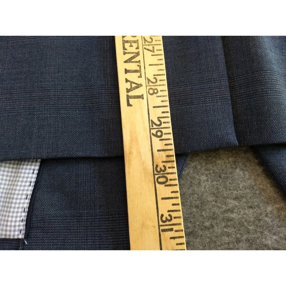 Banana Republic Slim Fit Blazer Men 44R Stretch Jacket Blue Plaid Lined‎ NWOT